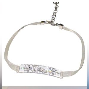 Dior Resin Lucite Crystal Ribbon Choker